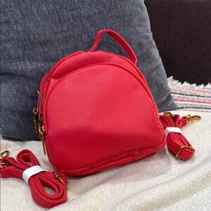 Small Red PULeather Women's Backpack